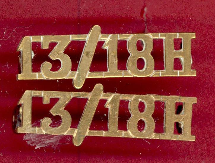 13/18H 13th/18th Hussars (Queen Mary's Own) Officer's shoulder titles