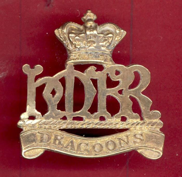 Boer War H.M.R.R.  Dragoons Victorian Officers cap badge