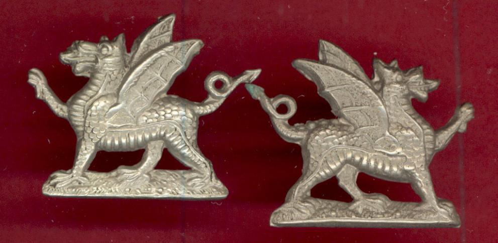 VB South Wales Borderers Victorian OR's collar badges