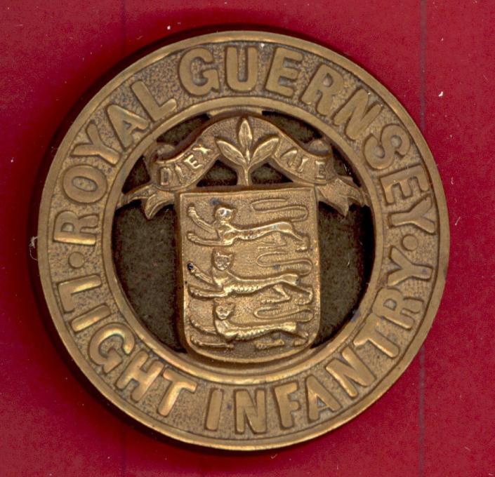 Royal Guernsey Light Infantry Victorian OR's helmet plate centre.