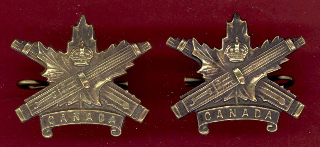 Canadian 2nd Machine Gun Battalion WW1 CEF collar badges