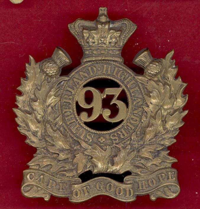 Scottish 93rd Sutherland Highlanders Regiment of Foot Victorian OR's glengarry badge