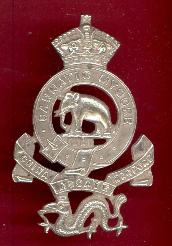 Indian Army 2 Madras Infantry Regiment Victorian helmet badge