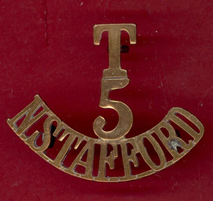 T / 5 / N.STAFFORD WW1 shoulder title