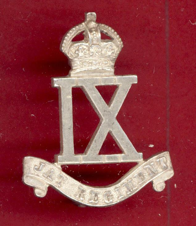 Indian Army 9th Jat Regiment WW2 Officer's H/M silver cap badge