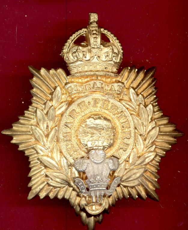 Royal Marine Plymouth Division Band helmet plate circa 1919-52.