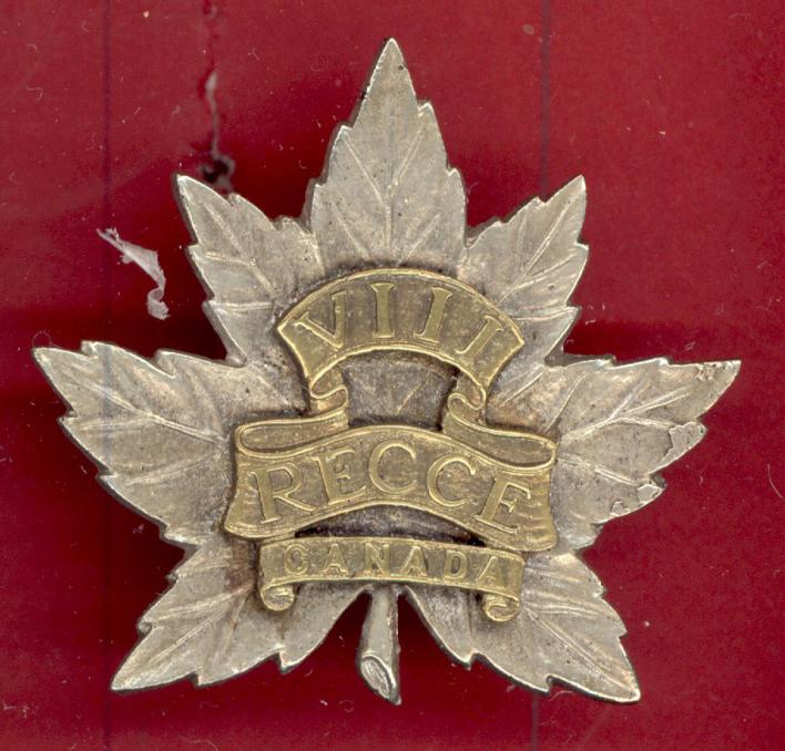 Canadian 8th Reconnaissance Regiment WW2 Cap Badge