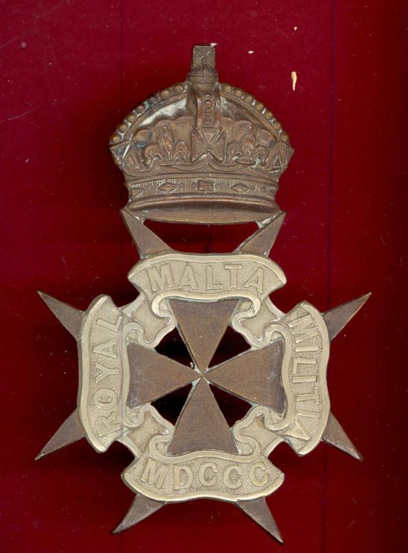 Royal Malta Militia Victorian OR’s helmet plate