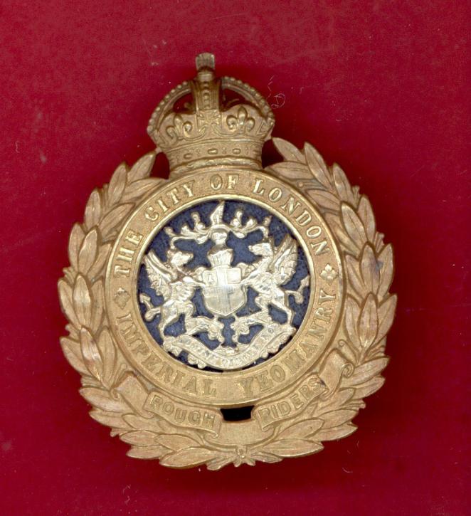 City of London Imperial Yeomanry, Rough Riders cap / helmet  badge