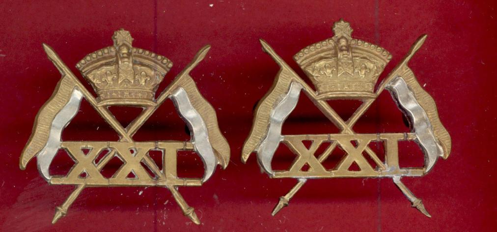 21st (Empress of India's) Lancers Victorian Other Ranks collar badges