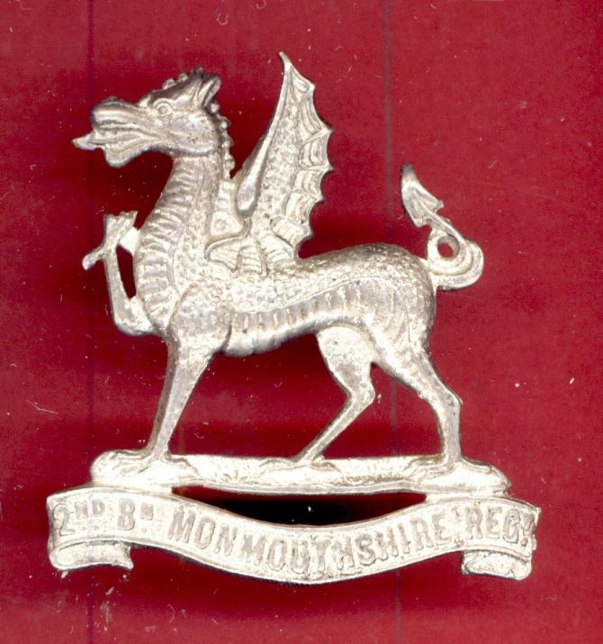 Welsh. 2nd Bn. Monmouthshire Regiment Officer cap badge