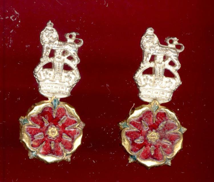 The Loyal North Lancashire Regiment Officer's mess dress collar badges