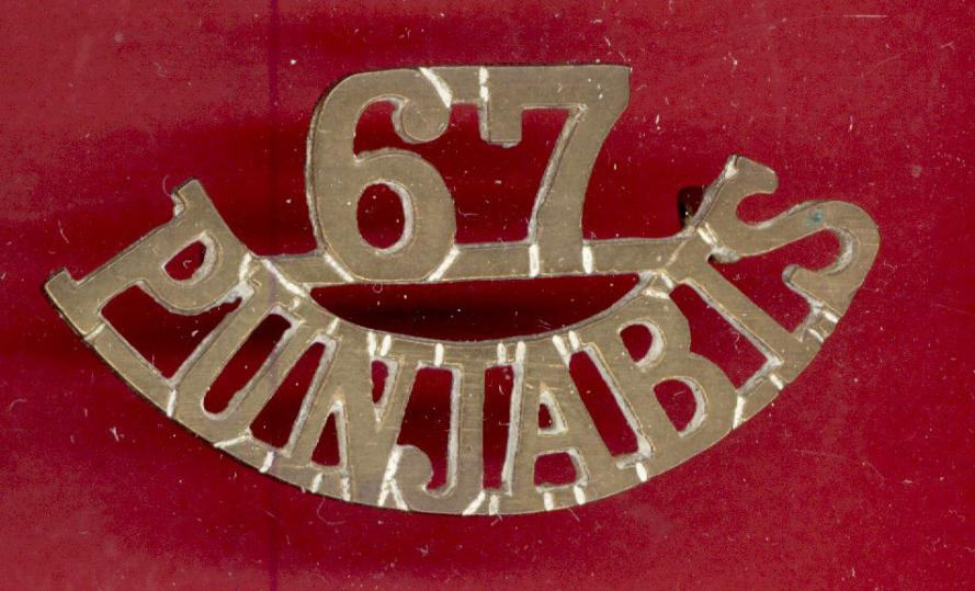 Indian Army 67th Punjabis Regt. WW1 shoulder title