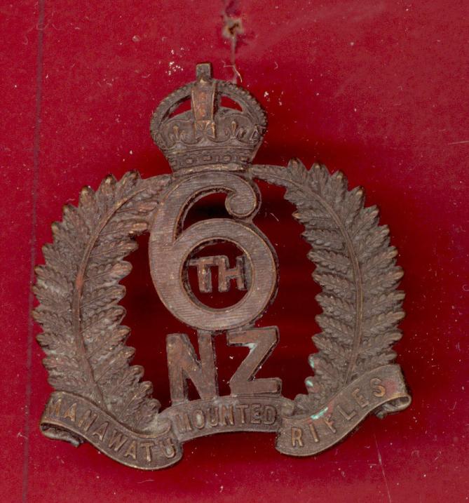 New Zealand 6th Manawatu Mounted Rifles cap badge