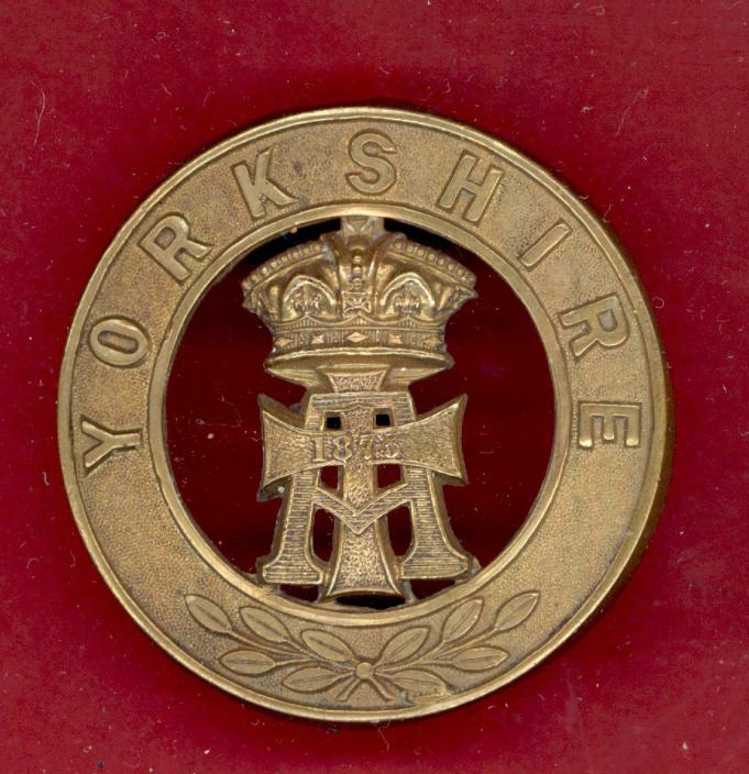 Alexandra P.O.W. Yorkshire Regiment. Victorian OR's helmet plate centre.