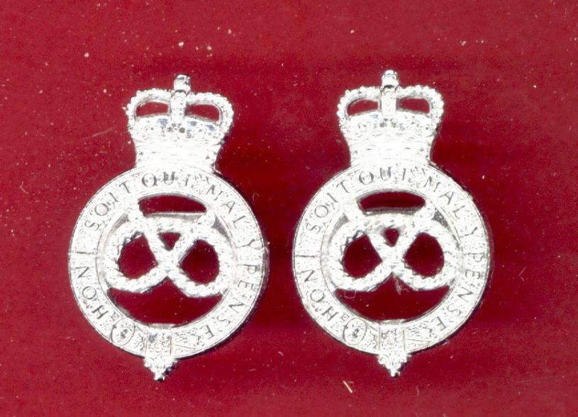 Staffordshire Yeomanry Q.O.R.R. OR's staybright collar badges