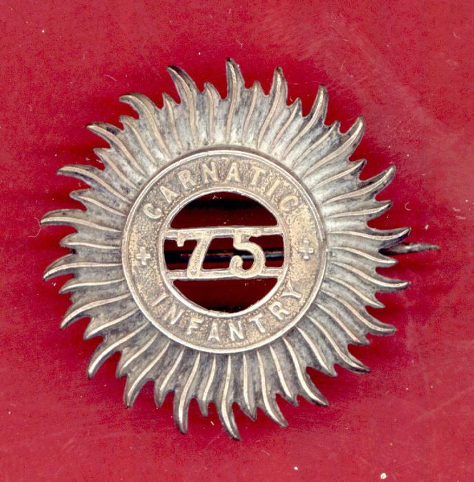 Indian Army: 75th Carnatic Infantry WW1 Officers pagri badge .