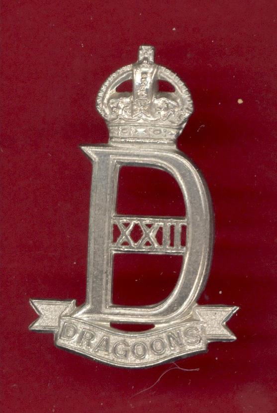 22nd Dragoons WW2 OR's cap badge