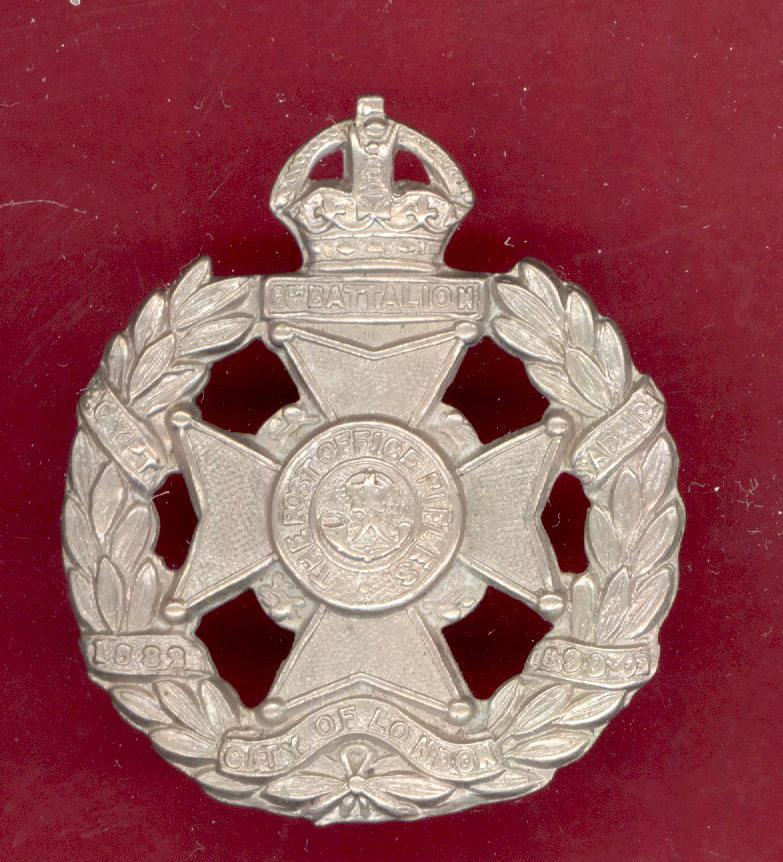 8th Bn.City of London Regt.Post Office Rifles OR's cap badge