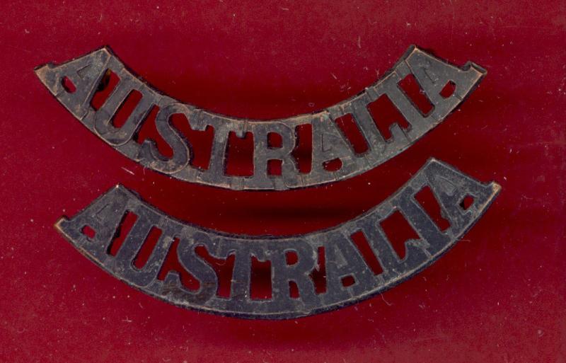 AUSTRALIA Military Forces bronze shoulder titles