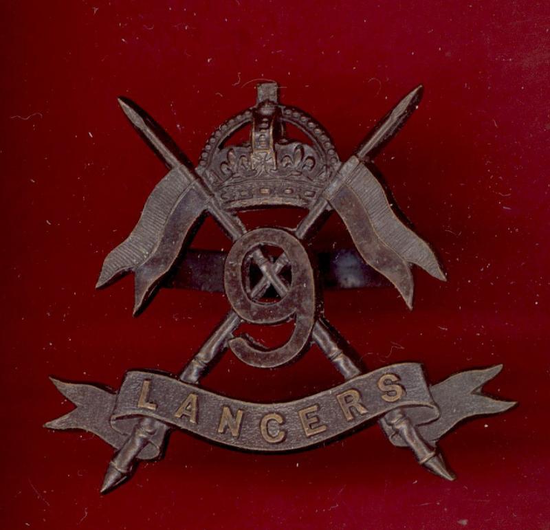 9th Queen's Royal Lancers WW1 Officer's OSD cap badge