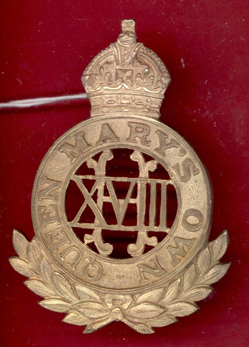 18th (Queen Mary’s Own) Hussars Edwardian pouch badge.