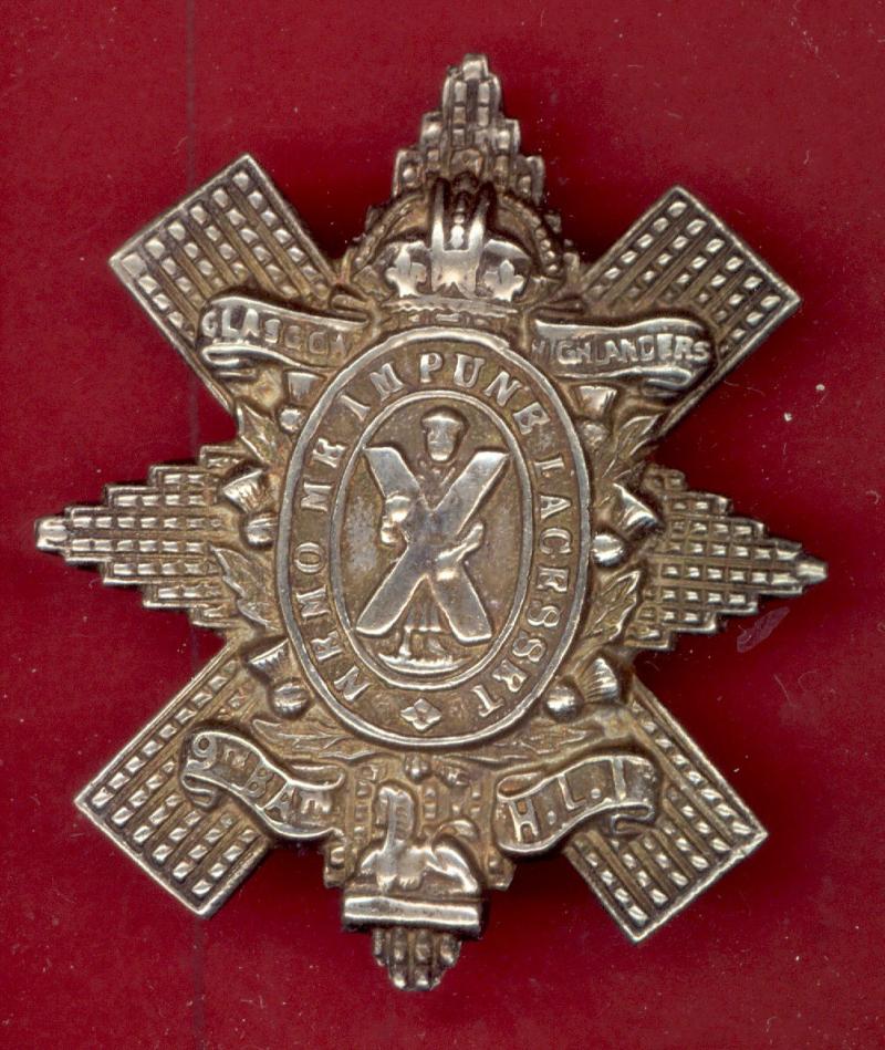 Scottish WW1 Glasgow Highlanders 9th Bn.HLI JNCO's glengarry badge