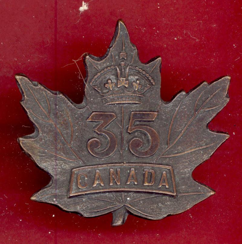 Canadian 35th Toronto Battalion, WW1 CEF Officer's Cap Badge