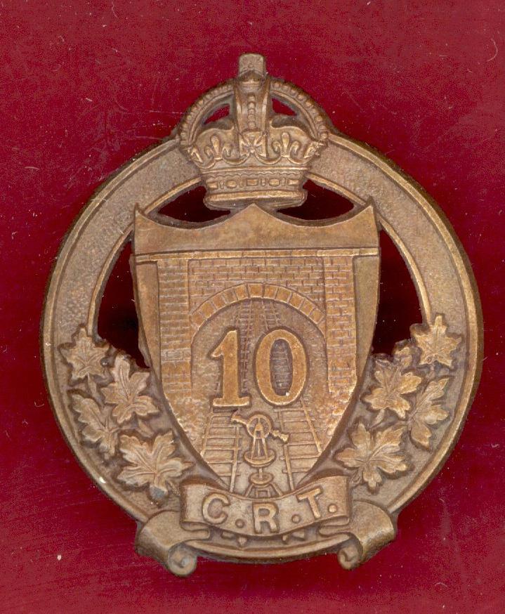 10th Canadian Railway Troops WW1 CEF Cap Badge