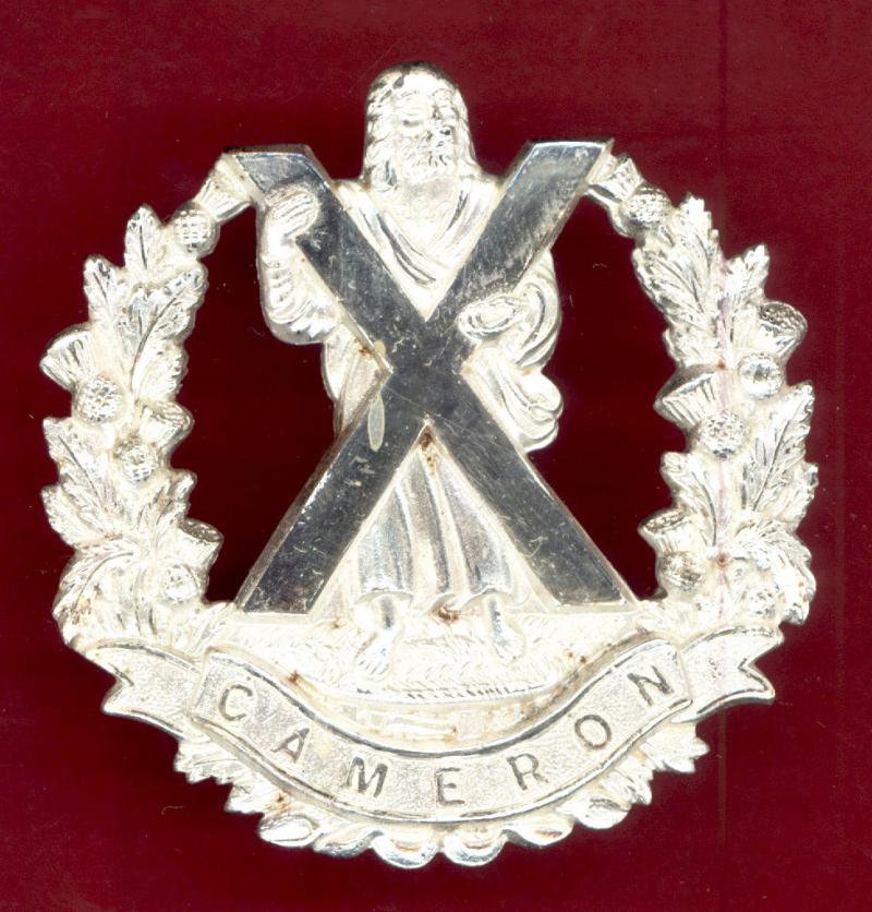 Scottish Q.O. Cameron Highlanders Officer's glengarry badge