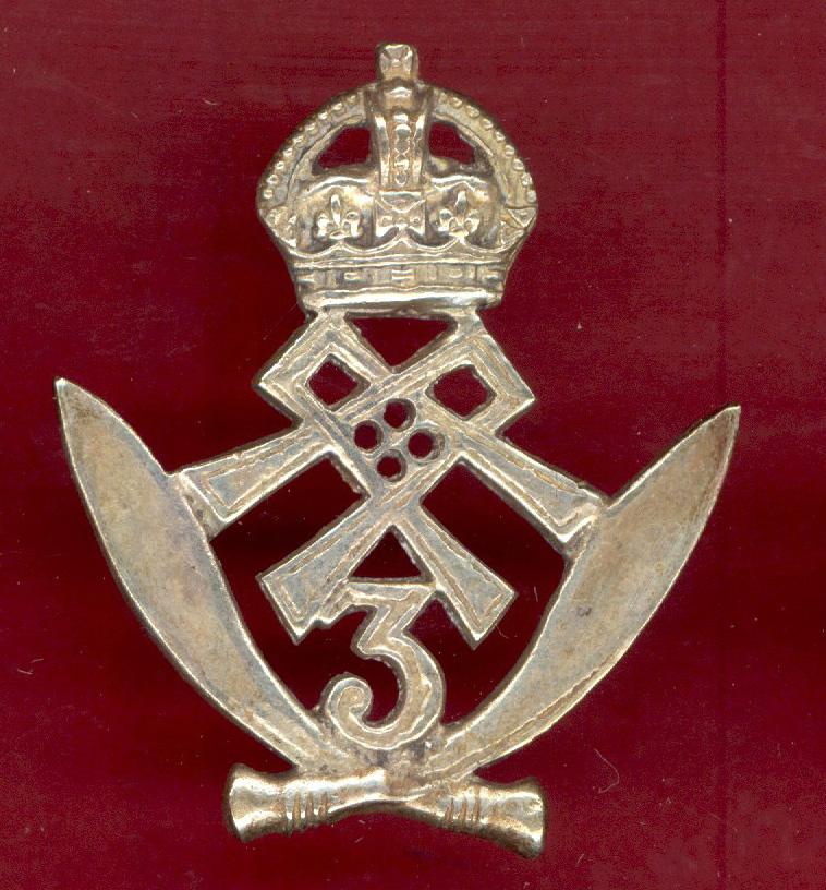 3rd Queen Alexandra's Own Gurkha Rifles WW1 head-dress badge