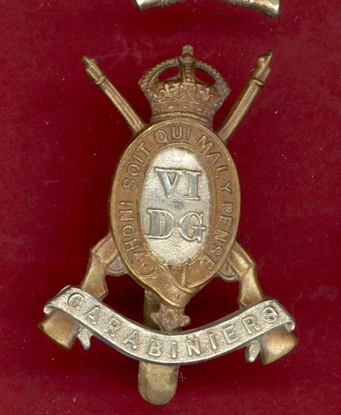 6th Dragoon Guards Carabiniers WW1 OR's cap badge