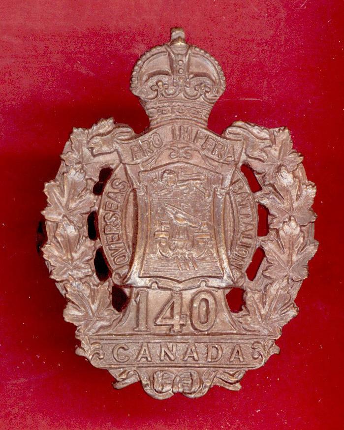 Canadian 140th New Brunswick Bn. WW1 CEF cap badge