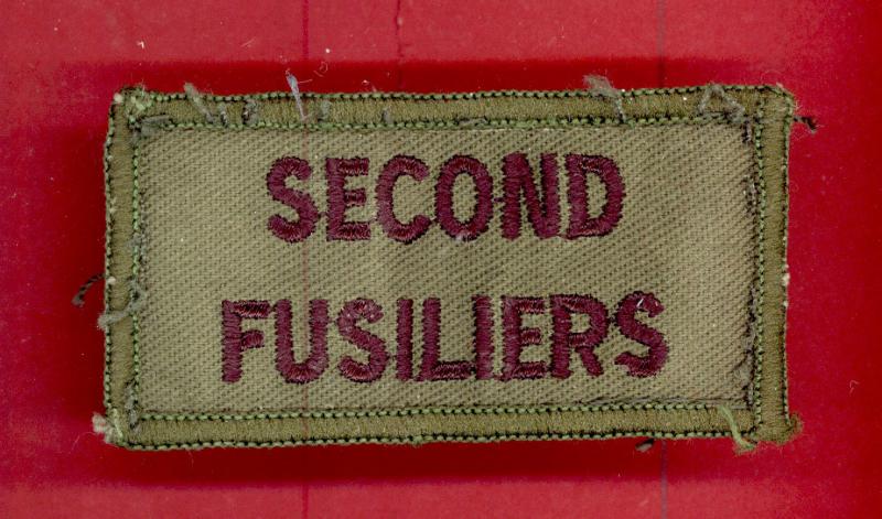 SECOND / FUSILIERS cloth shoulder title