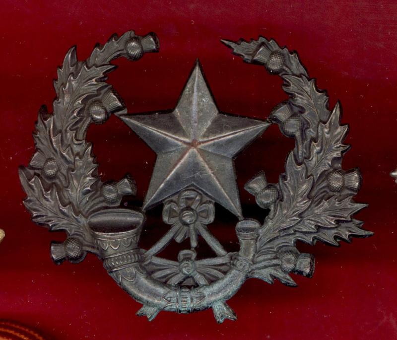 Cameronians Scottish Rifles Officer's bronze glengarry badge