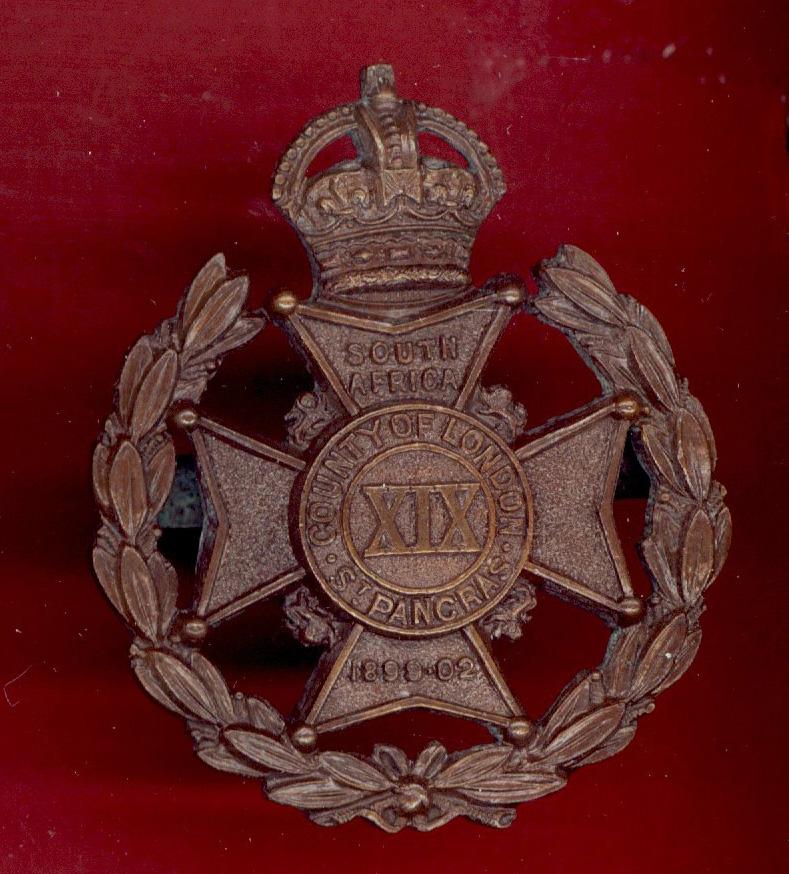 19th County of London Regiment. St. Pancras Rifles Officer's OSD cap badge