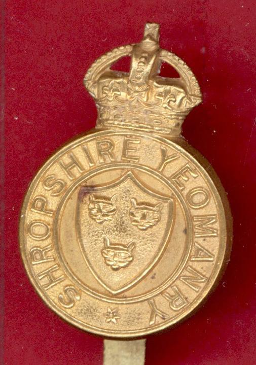 Shropshire Yeomanry WW1 OR's cap badge