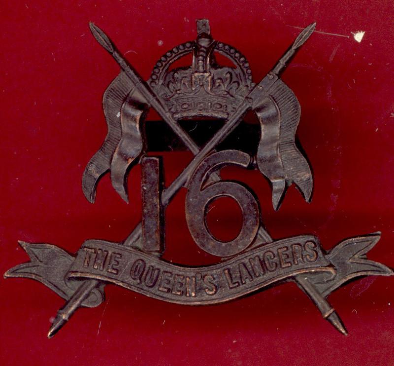 16th The Queen's Lancers WW1 Officer's OSD cap badge