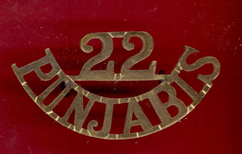 Indian Army 22nd Punjabis Regt. WW1 shoulder title