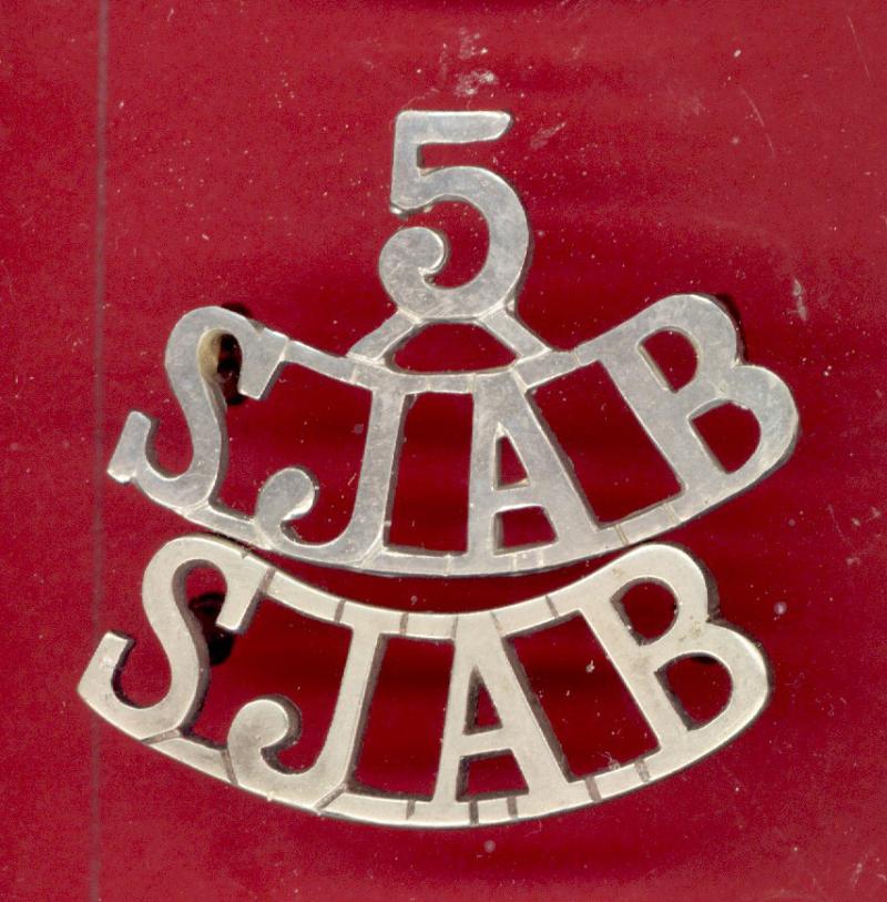 5 / SLAB, SJAB St. John's Ambulance Brigade shoulder titles