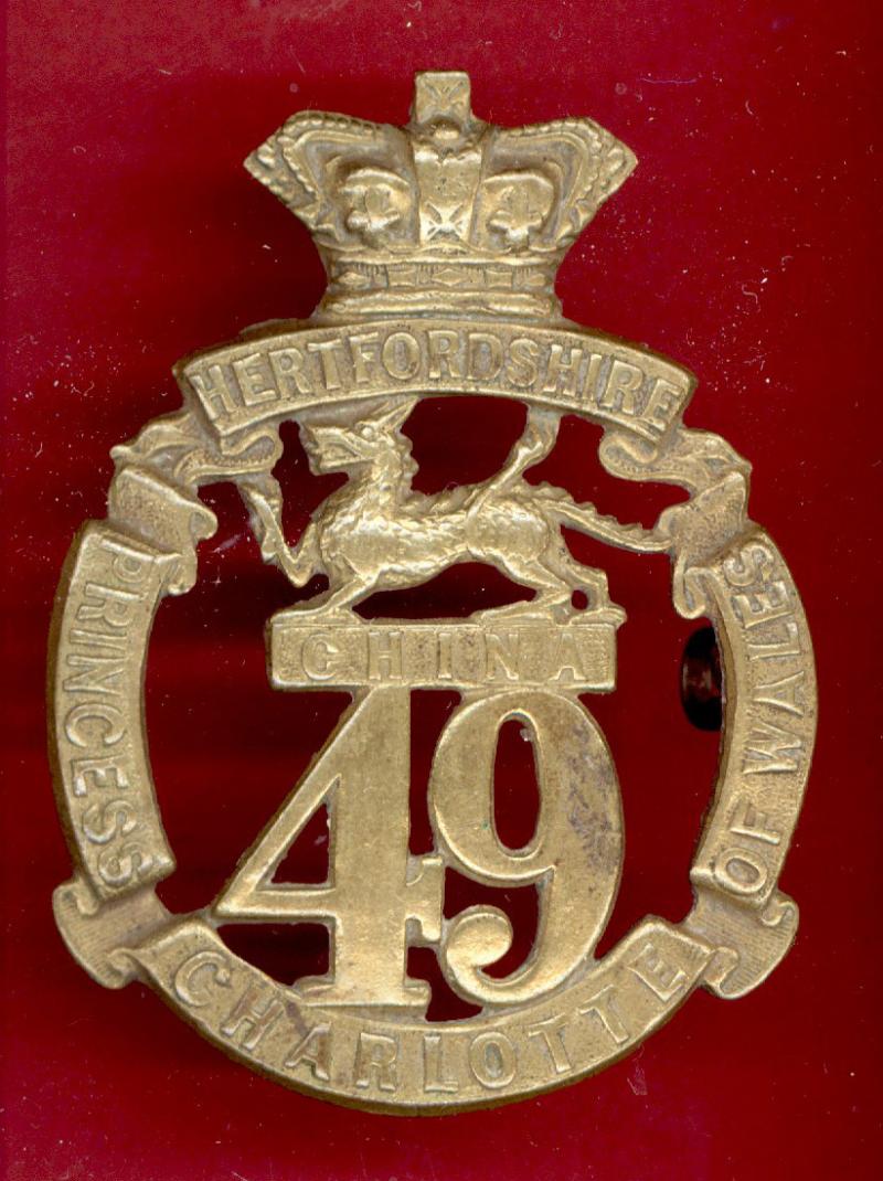 49th Hertfordshire (Princess Charlotte of Wales's)Regiment of Foot Victorian OR's glengarry badge