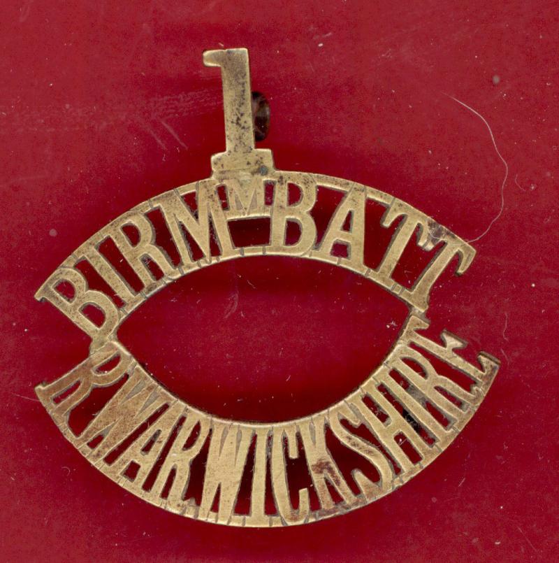 1 / BIRM BATT / R.WARWICKSHIRE WW1 shoulder title