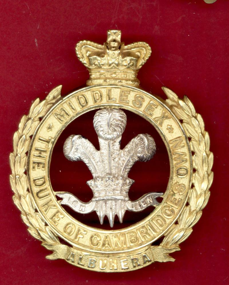 Middlesex Regiment Victorian Officer's Foreign Service helmet plate