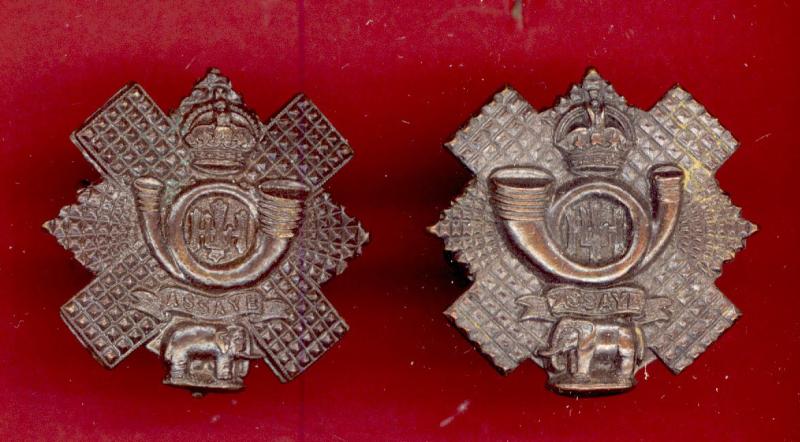 Highland Light Infantry WW1 Officer's OSD collar badges