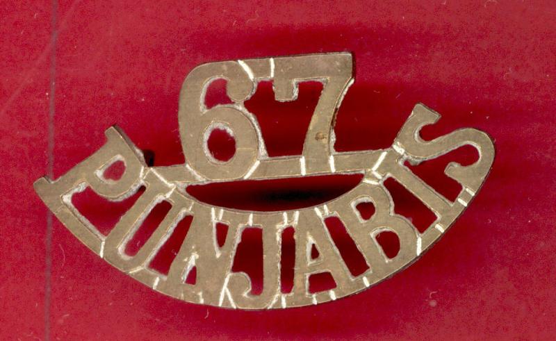 Indian Army 67th Punjabis Regt. WW1 shoulder title