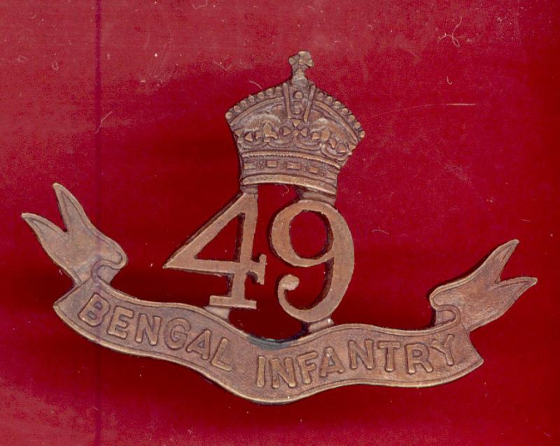 Indian Army 49th Bengal Infantry WW1 Officer's cap badge