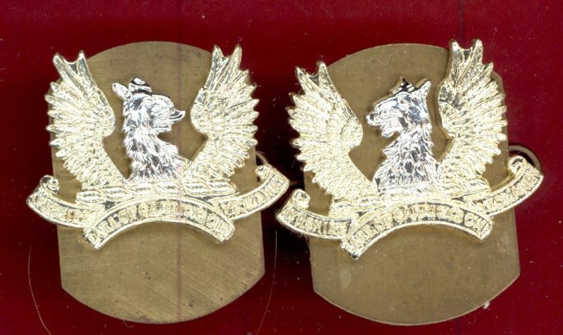 Scottish. Ayrshire (Earl of Carrick's Own)Yeomanry staybright collar badges