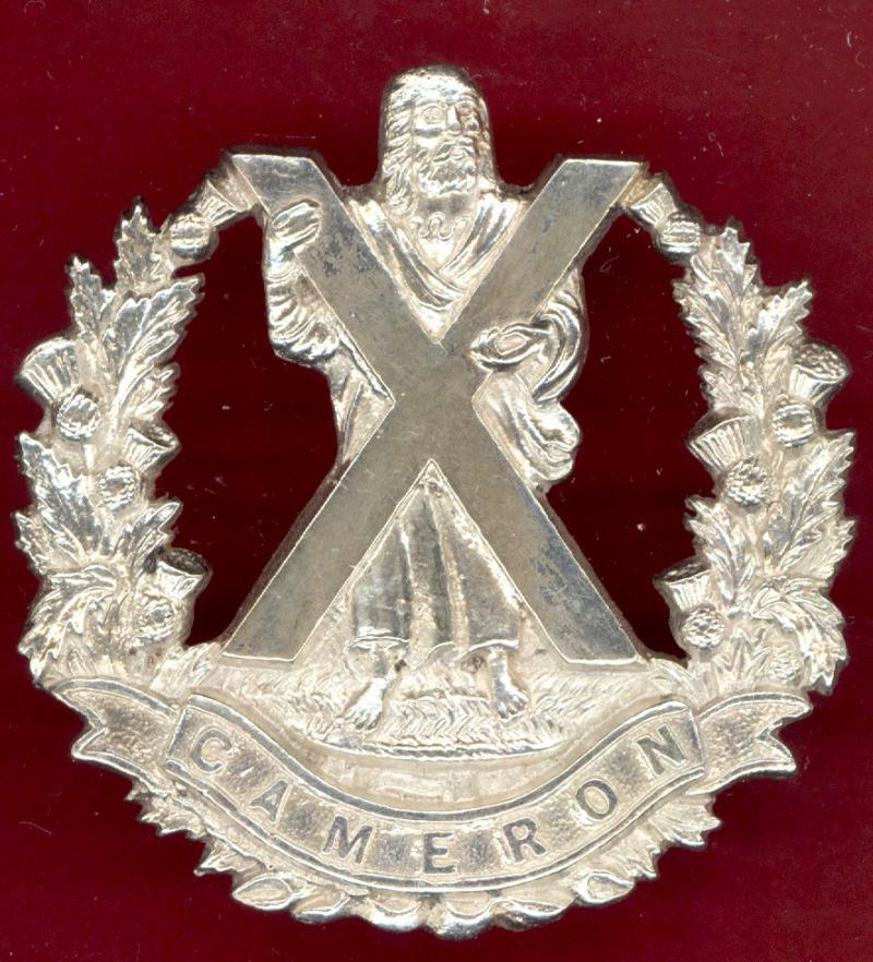 Scottish Q.O. Cameron Highlanders Officer's glengarry badge