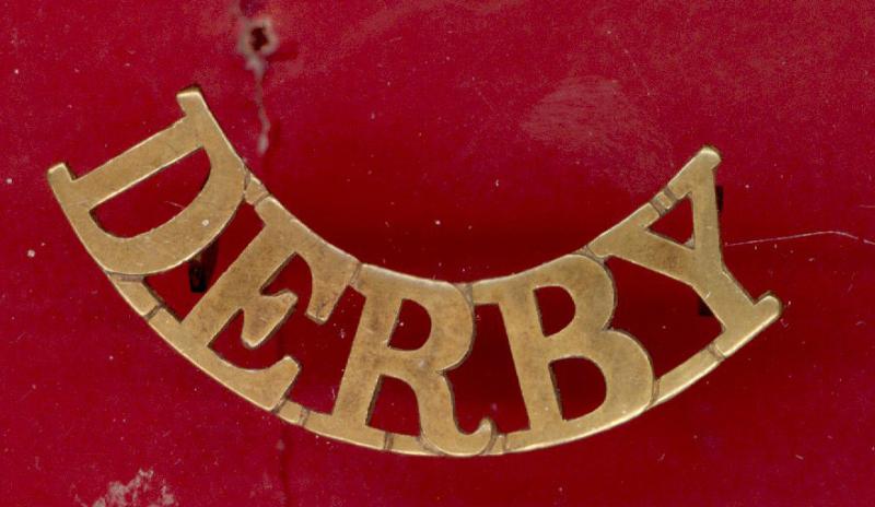 DERBY The Sherwood Foresters Victorian  shoulder title