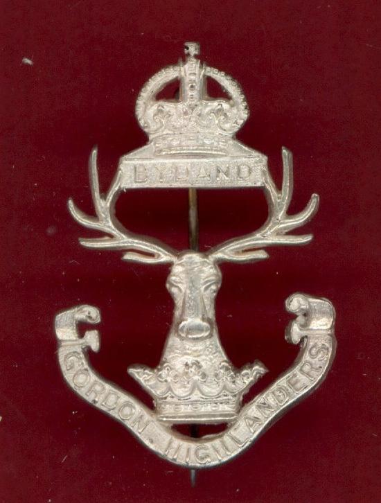 Scottish Gordon Highlanders Officer's H/M silver sporran badge